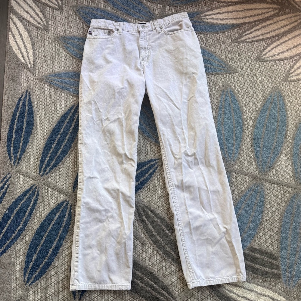 Light Wash Women's Straight-Leg Jeans - White